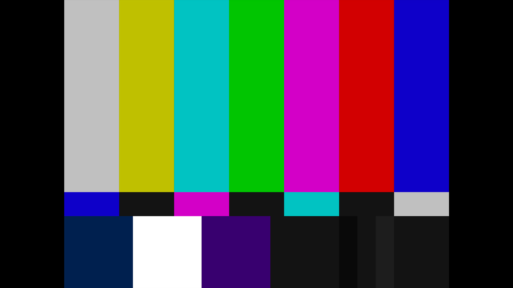 the basic rainbow color bar tv test pattern