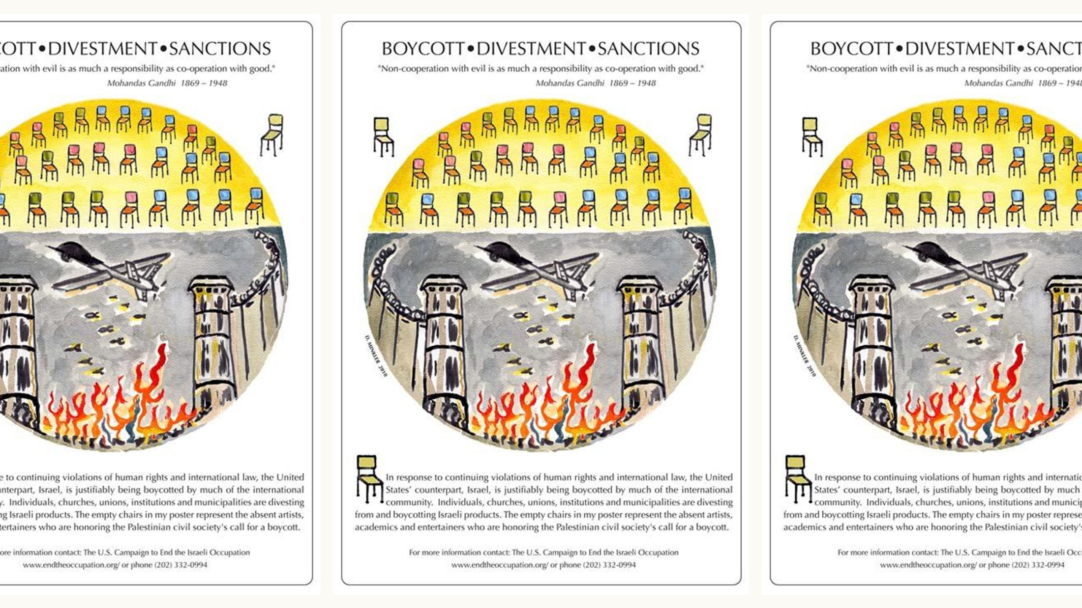 Non-Cooperation with Evil by Doug Minkler, 2010 via Palestine Poster Project Archives